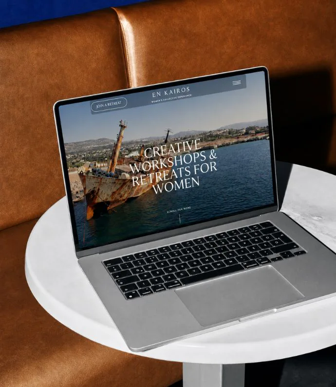 En Kairos retreat website shown on a laptop
